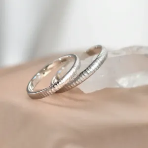 Unusual wedding rings with finely hammered surface LAILA Thumbnail