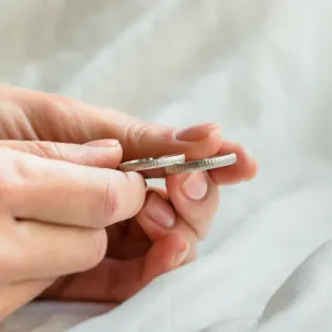 Unusual wedding rings with finely hammered surface LAILA Thumbnail