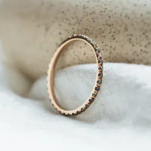 Gold eternity ring with salt and pepper diamonds DOROTHY Thumbnail
