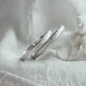 Unusual wedding rings with finely hammered surface LAILA Thumbnail