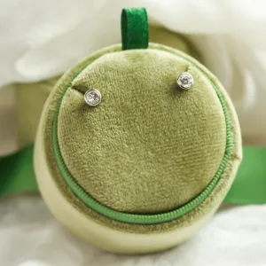 Gold earrings with diamonds in bezel style BECKY Thumbnail