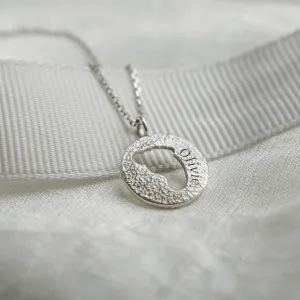 Gold necklace with unusual surface and baby foot trace LEE Thumbnail