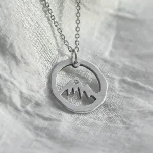 Matte gold necklace with mountain motive LIVIGNO Thumbnail