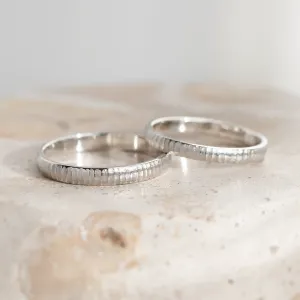 Unusual wedding rings with finely hammered surface LAILA