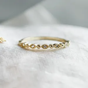 Elegant ring with diamonds in half eternity design and in vintage style CHRISTINA