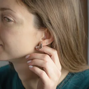 Statement earrings with rutile quartz and side diamonds ALEXIS Thumbnail
