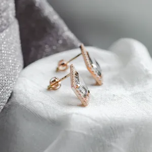 Statement earrings with rutile quartz and side diamonds ALEXIS Thumbnail