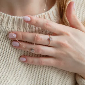 Romantic cluster jewelry set with morganite and salt and pepper diamonds TYRA Thumbnail