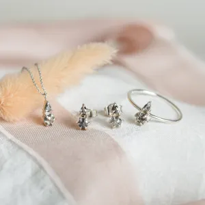 Jewelery set with salt and pepper diamonds JOYCE