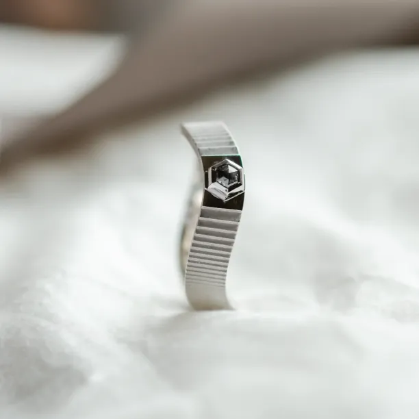 Pánský zlatý prsten se salt and pepper diamantem JACK Image