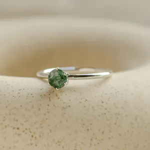 Minimalist engagement ring with moss agate MAGGIE Thumbnail