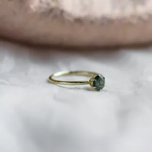 Minimalist engagement ring with moss agate MAGGIE Thumbnail