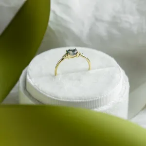 Netradiční zásnubní prsten s mechovým achátem a diamanty CAMILA Thumbnail