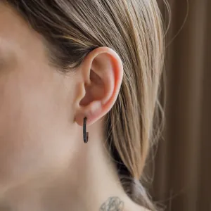 Černé kruhové náušnice ze zlata LIV Thumbnail