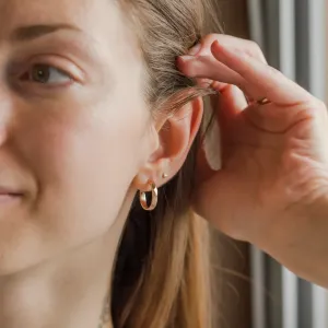 Gold circle earrings with irregural shape BREE 