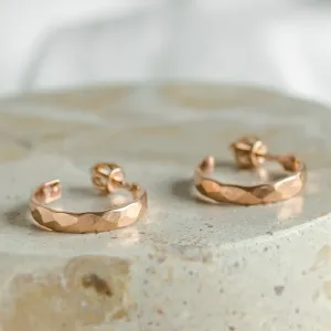 Zlaté kruhové náušnice s nerovnoměrným tvarem BREE Thumbnail