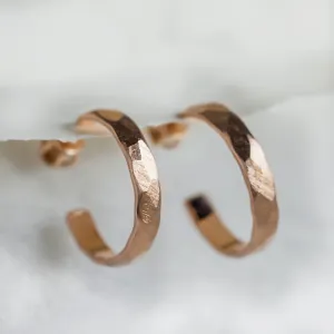 Gold circle earrings with irregural shape BREE 