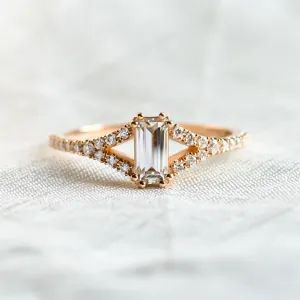 Elegant engagement ring with moissanite BLAIRE Thumbnail
