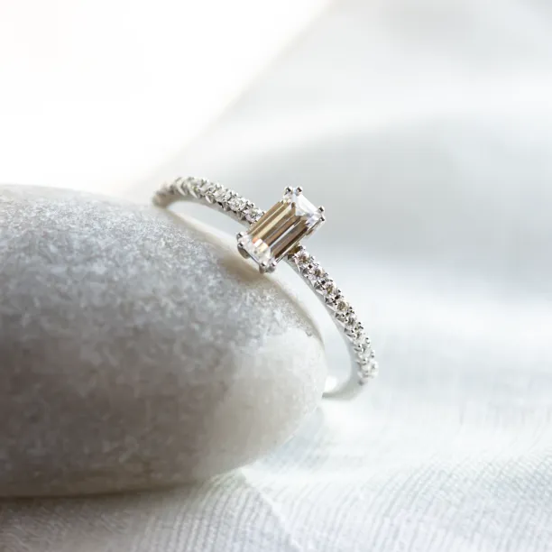 Elegant engagement ring with moissanites TANA Image