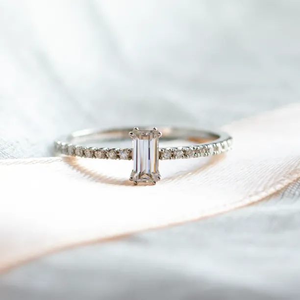 Elegant engagement ring with moissanites TANA Image