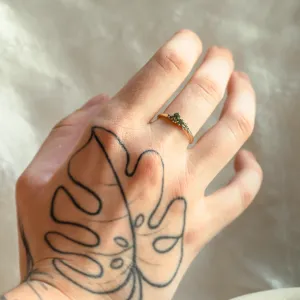 Cluster ring with moss agates and salt and pepper diamonds EVE Thumbnail