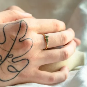 Cluster ring with moss agates and salt and pepper diamonds EVE Thumbnail