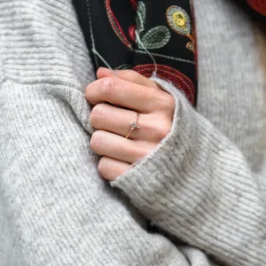 Zlatý prsten s champagne diamantem KYLIE Thumbnail