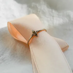 Zlatý prsten s champagne diamantem KYLIE Thumbnail