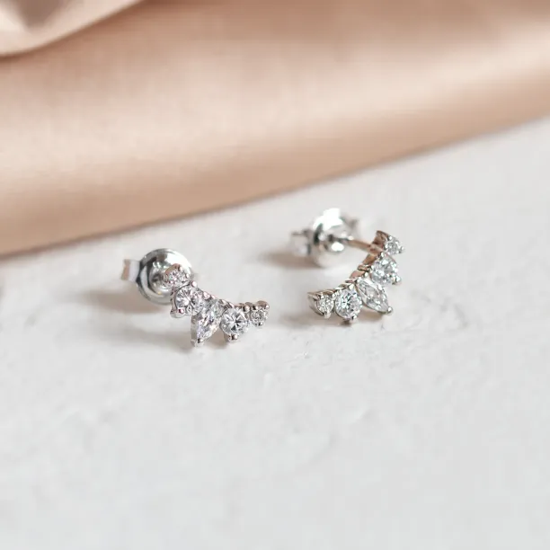 Crawler gold earrings with moissanites JESS Image