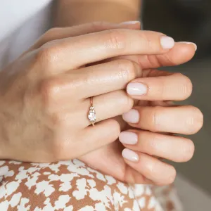 Gold engagement ring with moonstone DARLEEN