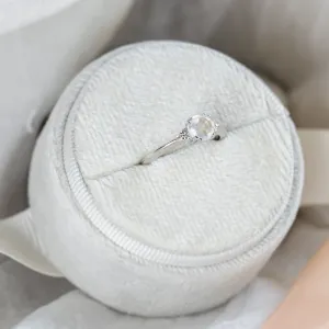 Gold engagement ring with moonstone and diamonds ELLIE Thumbnail