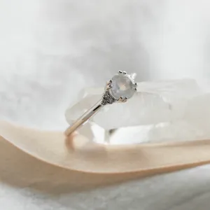 Gold engagement ring with moonstone and diamonds ELLIE Thumbnail