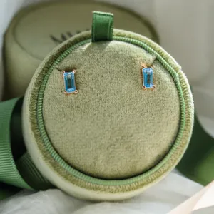 Zlaté náušnice se švýcarsky modrým topazem THUN Thumbnail