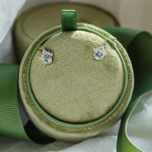 Gold earrings with aquamarines and diamonds DARIA Thumbnail