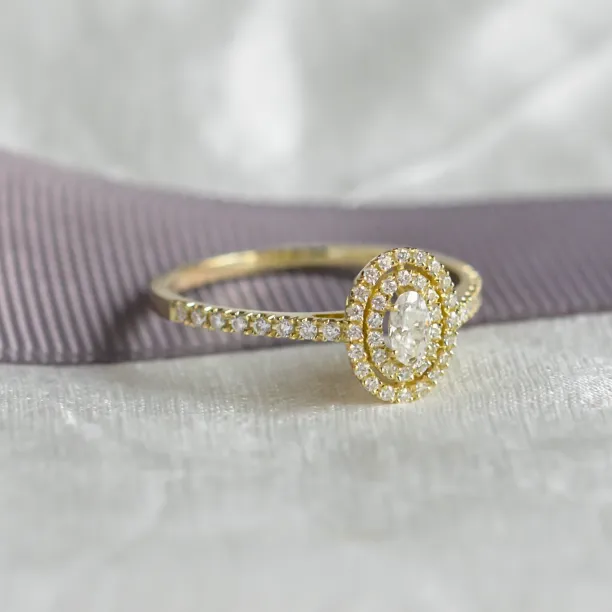 Dvojitý halo zásnubní prsten s diamanty ELSA Image