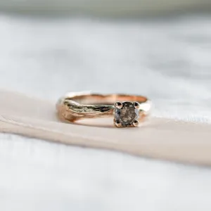 Twig-shaped ring with salt and pepper diamond DREAM Thumbnail