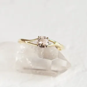 Delicate gold ring with morganite ROSALIS Thumbnail