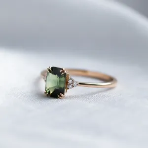 Gold ring with emerald sapphire and diamonds REZI Thumbnail