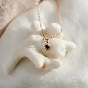 Gold bezel necklace with black diamond BLAKELEY Thumbnail