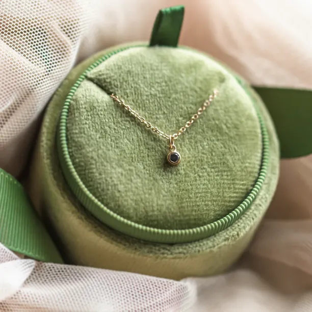 Gold bezel necklace with black diamond BLAKELEY Image