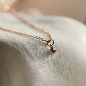 Minimalist necklace with black diamond CALIBAN Thumbnail