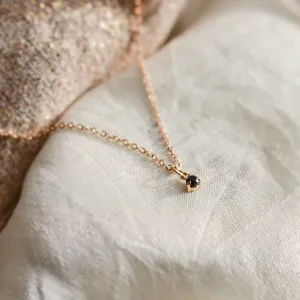 Minimalist necklace with black diamond CALIBAN Thumbnail