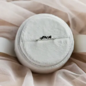 Gold ring with marquise black and classic diamonds VALLO Thumbnail