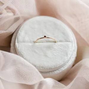 Zlatý minimalistický prsten s černým diamantem BRUNO Thumbnail