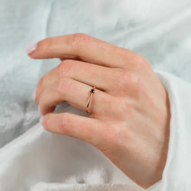 Martini ring with black diamond CAREY Image