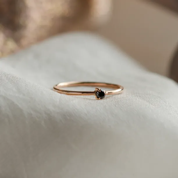 Martini ring with black diamond CAREY Image