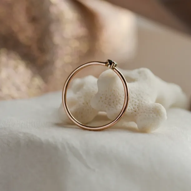 Martini ring with black diamond CAREY Image