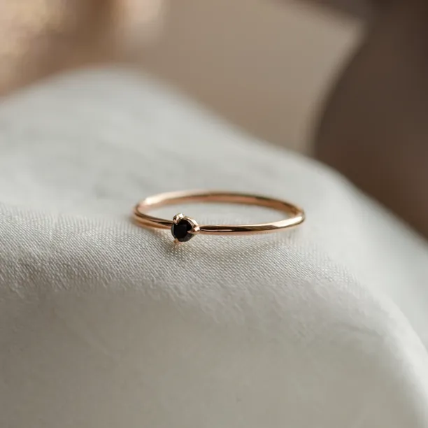 Martini ring with black diamond CAREY Image