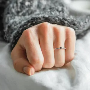 Martini ring with black diamond CAREY Thumbnail