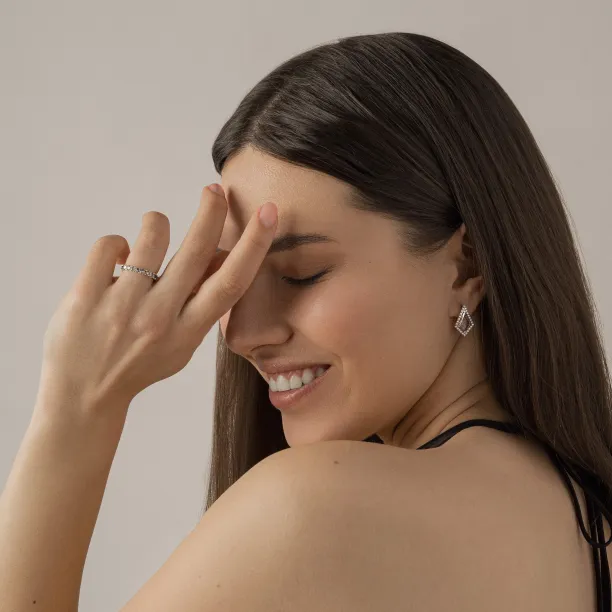 Výrazné náušnice s rutilovými křišťály a bočními diamanty ALEXIS Image